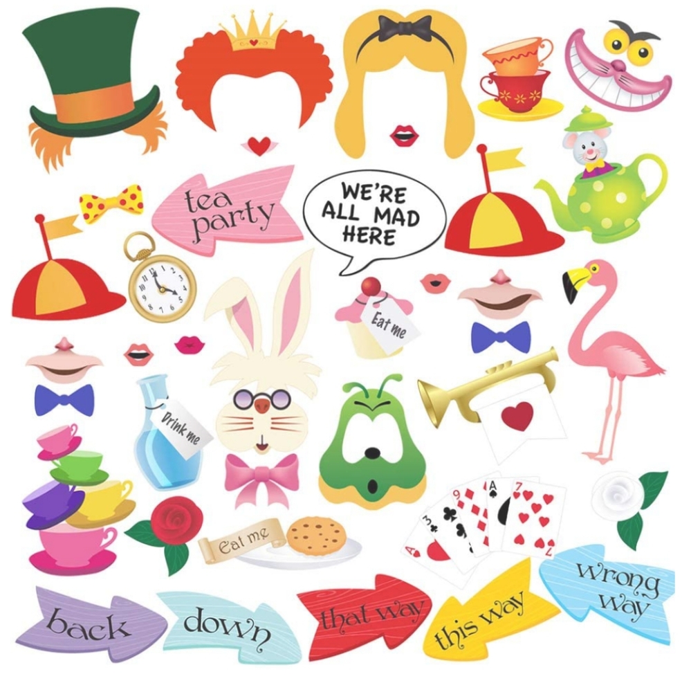 💕 Alice In Wonderland 💕 Photo Booth Props